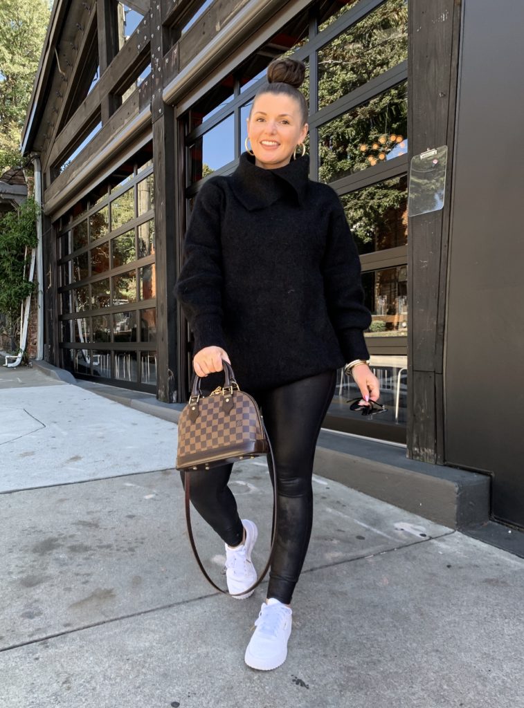 Winter Uniform Outfit: Black Wool Sweater & Spanx Leather Leggings: http://www.juliamarieb.com/2019/12/03/winter-outfit-uniform:-wool-sweater-&-leather-leggings/ @julia.marie.b