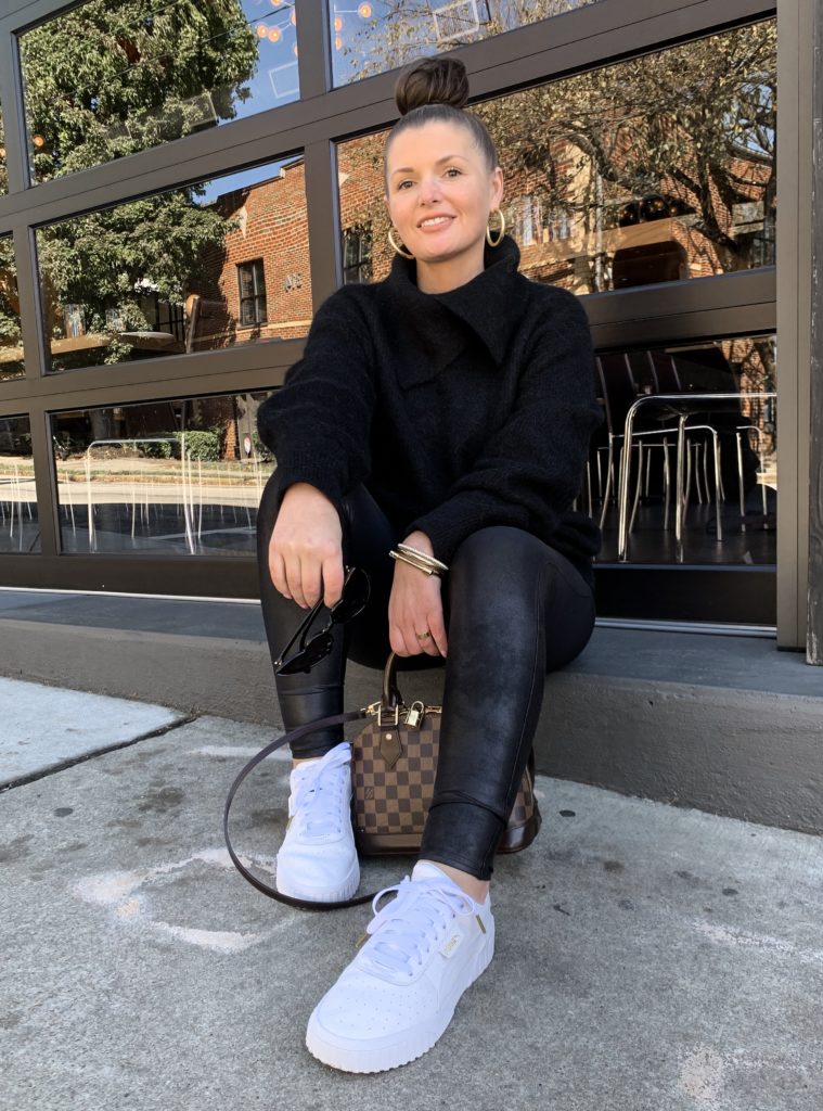 Winter Uniform Outfit: Black Wool Sweater & Spanx Leather Leggings: http://www.juliamarieb.com/2019/12/03/winter-outfit-uniform:-wool-sweater-&-leather-leggings/ @julia.marie.b