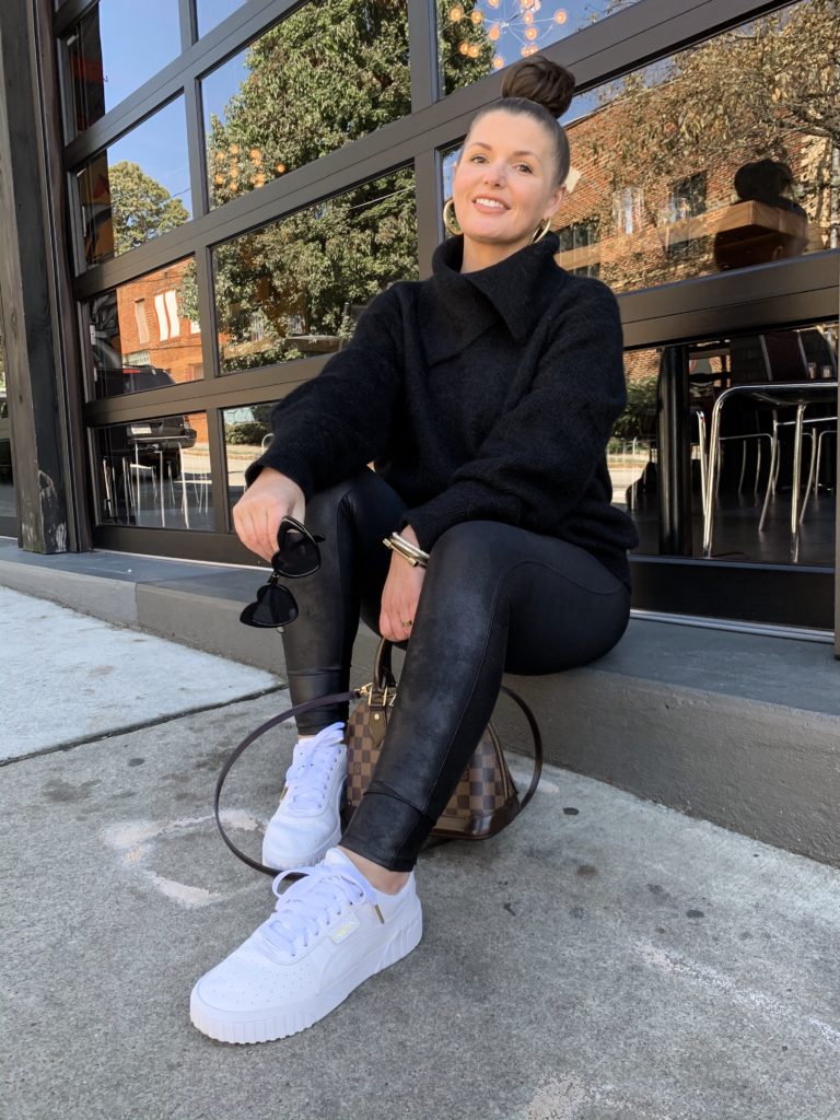 Winter Uniform Outfit: Black Wool Sweater & Spanx Leather Leggings: http://www.juliamarieb.com/2019/12/03/winter-outfit-uniform:-wool-sweater-&-leather-leggings/ @julia.marie.b