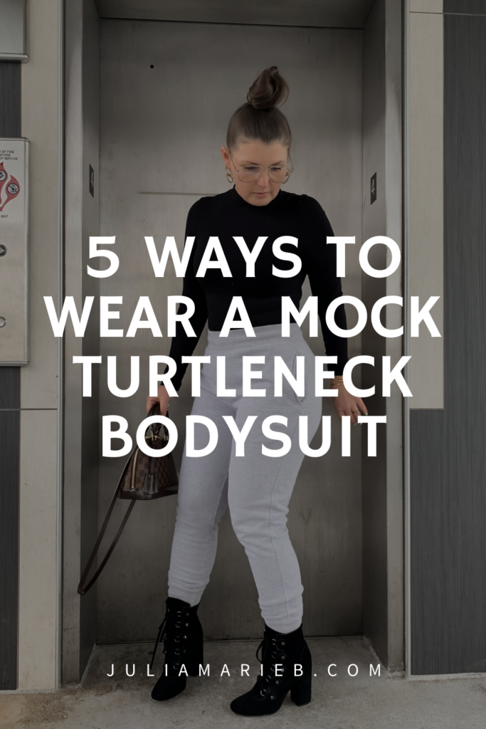 5 WAYS TO WEAR A  MOCK TURTLENECK BODYSUIT: http://www.juliamarieb.com/2019/12/12/5-ways-to-style-yummie-black-mock-turtleneck-bodysuit-|-the-rule-of-5/ | @julia.marie.b