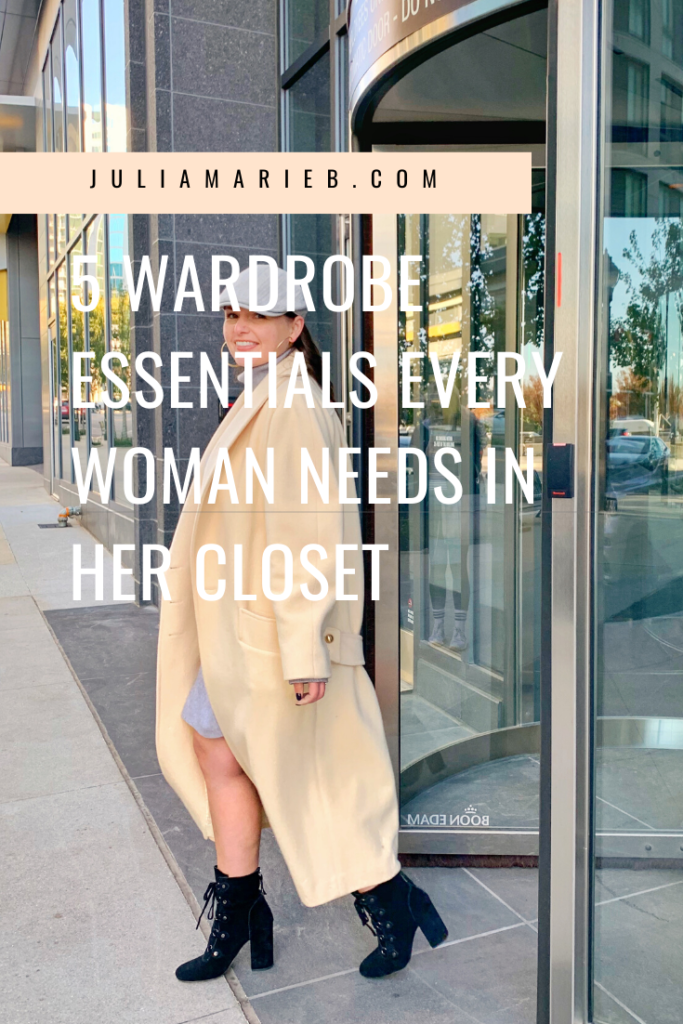 5 WARDROBE ESSENTIALS EVERY WOMAN NEEDS IN HER CLOSET: http://www.juliamarieb.com/2020/01/12/5-wardrobe-essentials-to-invest-in/   | @julia.marie.b
