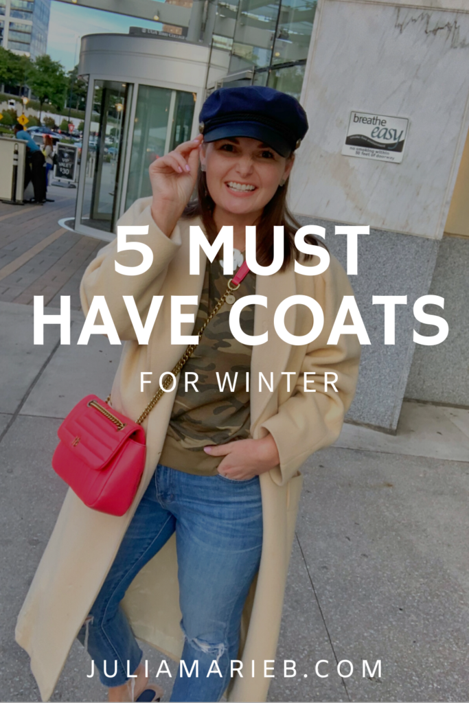 5 MUST HAVE COATS FOR WINTER | ALL FIVE HERE: http://www.juliamarieb.com/2020/01/05/5-must-have-coats-for-winter/ | @julia.marie.b