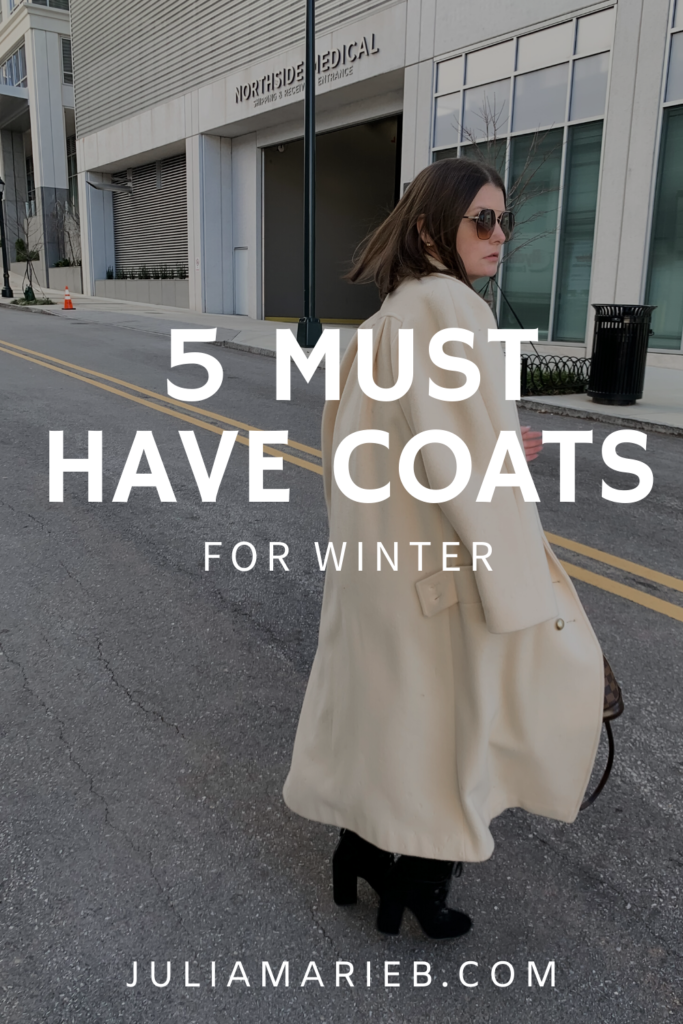 5 MUST HAVE COATS FOR WINTER | ALL FIVE HERE: http://www.juliamarieb.com/2020/01/05/5-must-have-coats-for-winter/ | @julia.marie.b