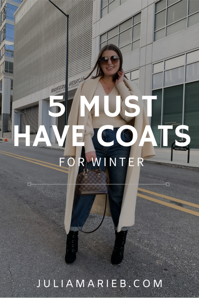 5 MUST HAVE COATS FOR WINTER | ALL FIVE HERE: http://www.juliamarieb.com/2020/01/05/5-must-have-coats-for-winter/ | @julia.marie.b