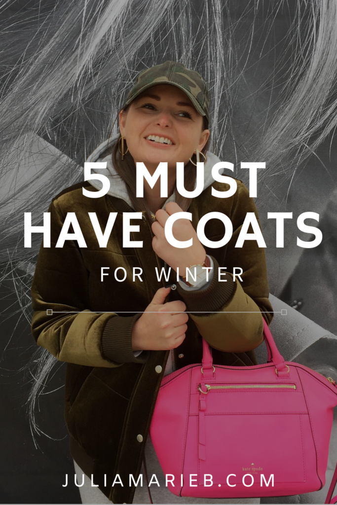 5 MUST HAVE COATS FOR WINTER | ALL FIVE HERE: http://www.juliamarieb.com/2020/01/05/5-must-have-coats-for-winter/ | @julia.marie.b