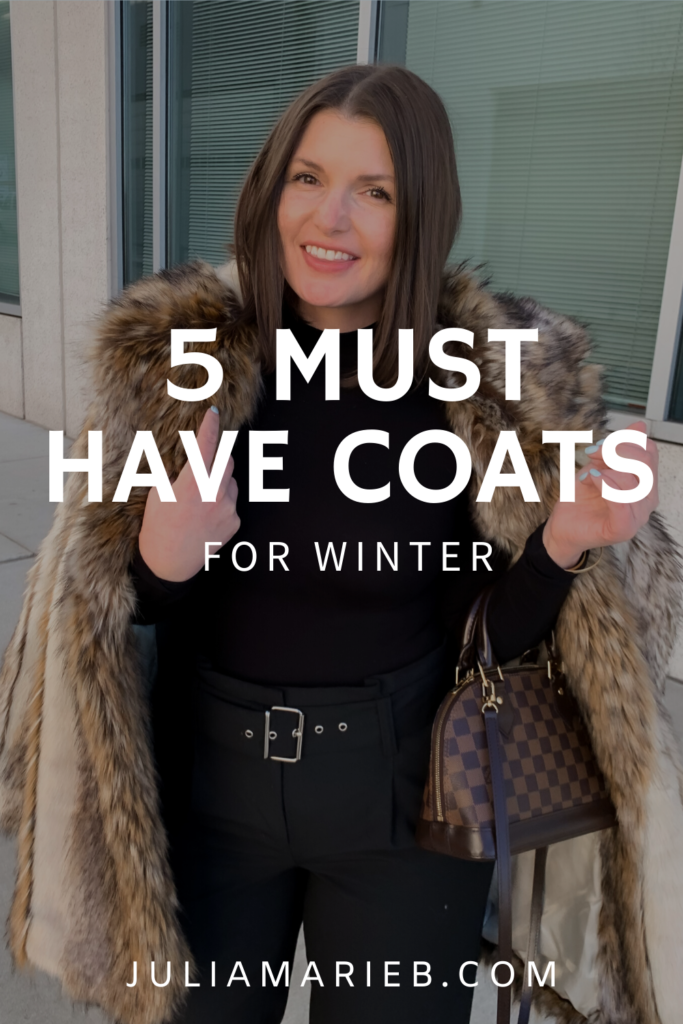 5 MUST HAVE COATS FOR WINTER | ALL FIVE HERE: http://www.juliamarieb.com/2020/01/05/5-must-have-coats-for-winter/ | @julia.marie.b