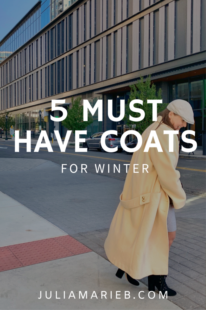 5 MUST HAVE COATS FOR WINTER | ALL FIVE HERE: http://www.juliamarieb.com/2020/01/05/5-must-have-coats-for-winter/ | @julia.marie.b