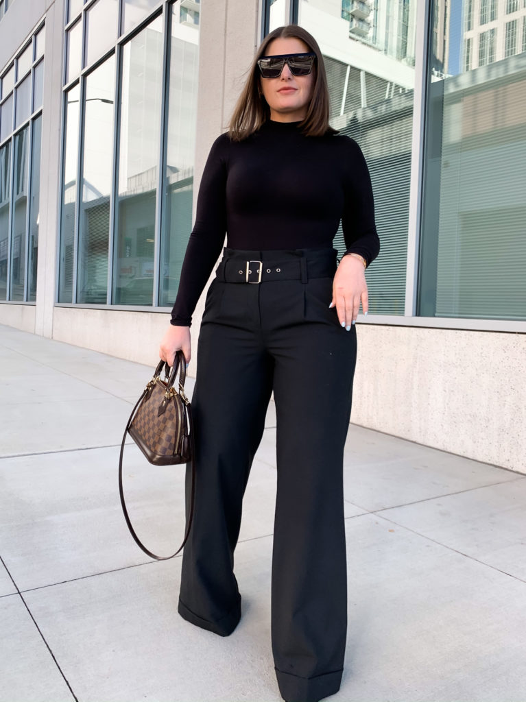 CHIC WORK OUTFIT: HIGH WAIST WIDE LEG PANTS: http://www.juliamarieb.com/2020/01/28/chic-workwear:-high-waist-wide-leg-trousers/ | @julia.marie.b