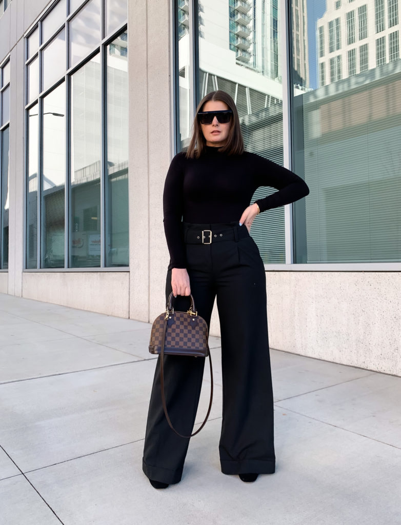 CHIC WORK OUTFIT: HIGH WAIST WIDE LEG PANTS: http://www.juliamarieb.com/2020/01/28/chic-workwear:-high-waist-wide-leg-trousers/ | @julia.marie.b