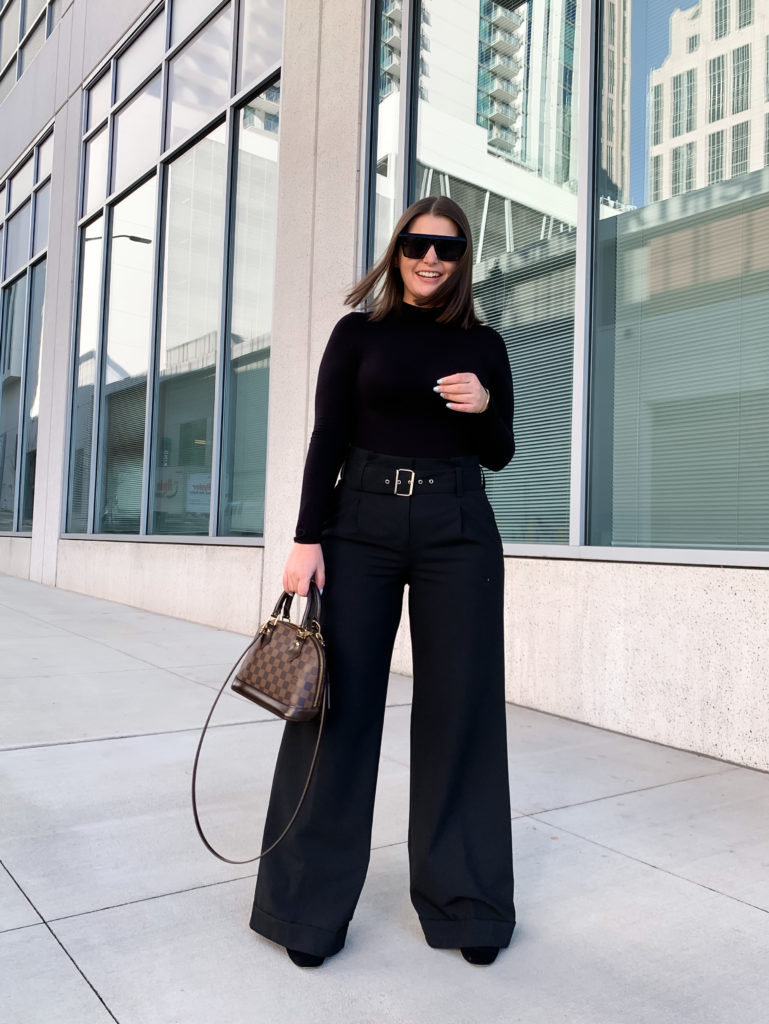 CHIC WORK OUTFIT: HIGH WAIST WIDE LEG PANTS: http://www.juliamarieb.com/2020/01/28/chic-workwear:-high-waist-wide-leg-trousers/   |   @julia.marie.b