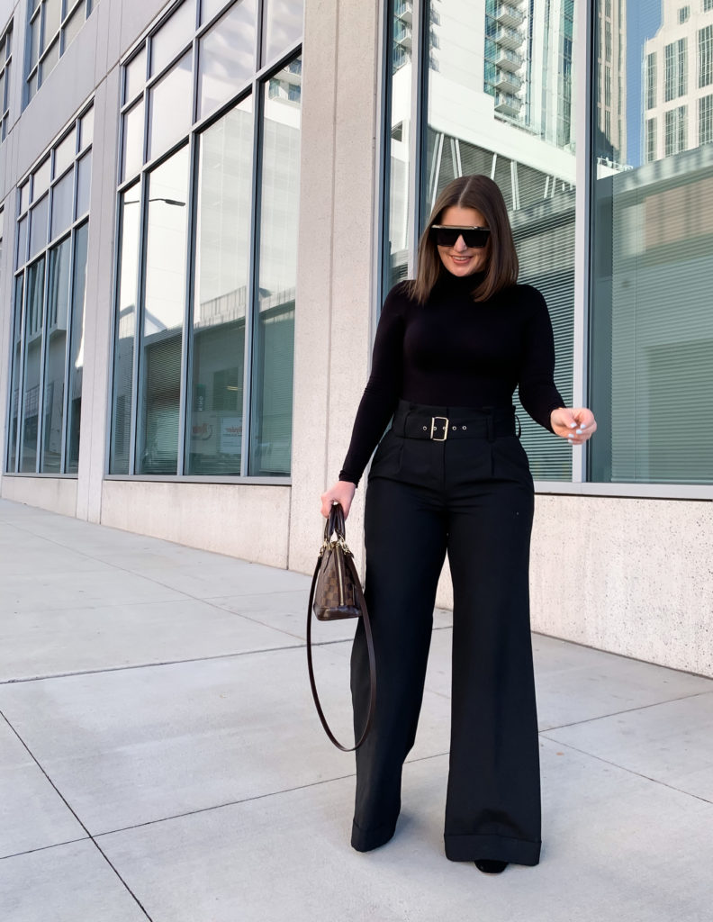 CHIC WORK OUTFIT: HIGH WAIST WIDE LEG PANTS: http://www.juliamarieb.com/2020/01/28/chic-workwear:-high-waist-wide-leg-trousers/ | @julia.marie.b