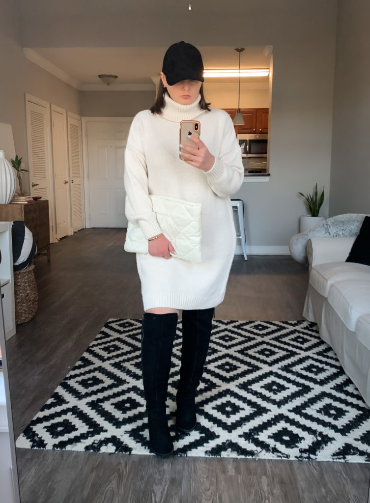 5 WAYS TO WEAR A SWEATER DRESS FOR WINTER: http://www.juliamarieb.com/2020/01/08/5-ways-to-style-a-sweater-dress:-the-rule-of-5/ | @julia.marie.b