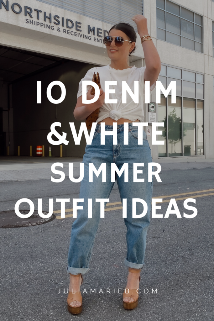 10 DENIM (& white) SUMMER OUTFIT IDEAS: http://www.juliamarieb.com/2020/06/03/10-denim-(&-white)-summer-outfit-ideas/ @julia.marie.b