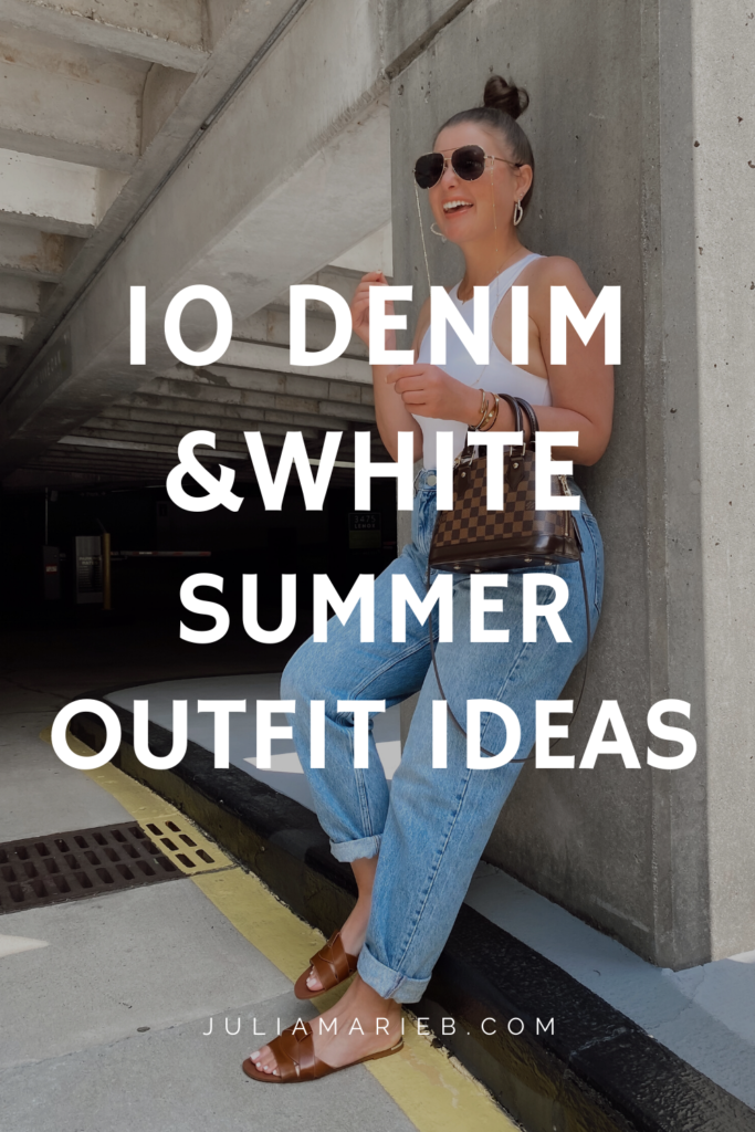 10 DENIM (& white) SUMMER OUTFIT IDEAS: http://www.juliamarieb.com/2020/06/03/10-denim-(&-white)-summer-outfit-ideas/ @julia.marie.b
