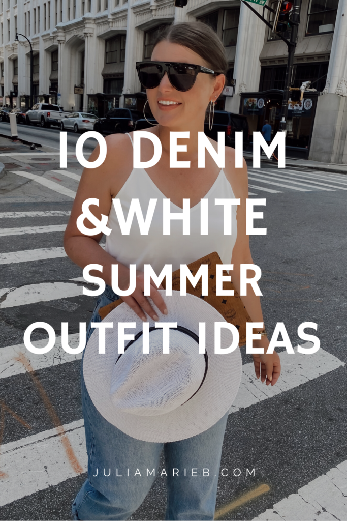 10 DENIM (& white) SUMMER OUTFIT IDEAS: http://www.juliamarieb.com/2020/06/03/10-denim-(&-white)-summer-outfit-ideas/ @julia.marie.b