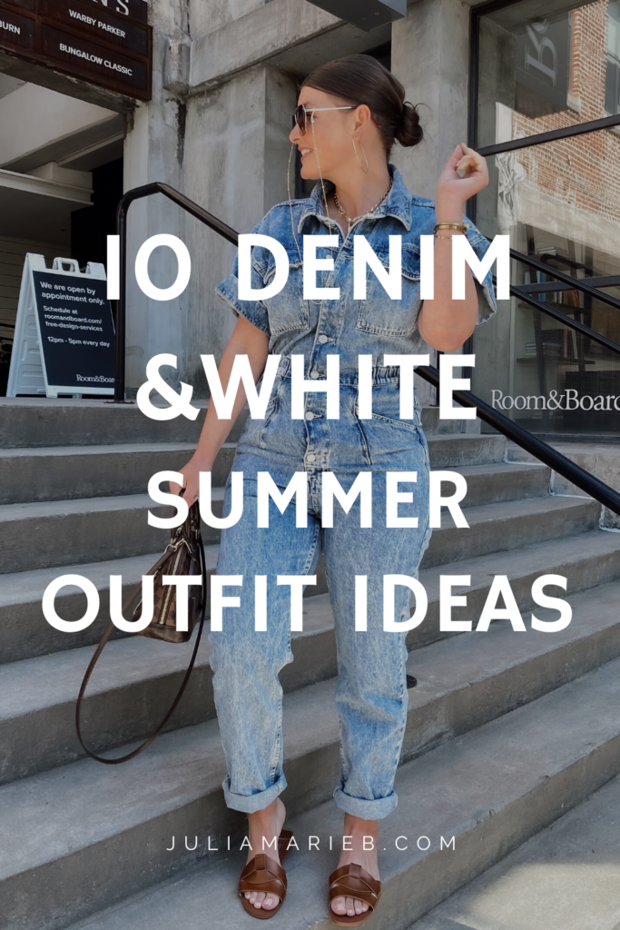 10 DENIM (& white) SUMMER OUTFIT IDEAS: http://www.juliamarieb.com/2020/06/03/10-denim-(&-white)-summer-outfit-ideas/ @julia.marie.b