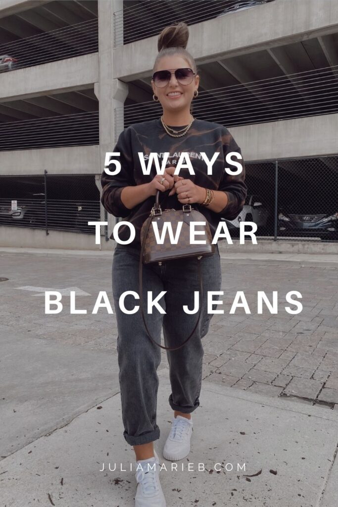 5 BLACK JEANS OUTFIT IDEAS: http://www.juliamarieb.com/2020/08/23/5-ways-to-wear-black-jeans-for-summer-|-the-rule-of-5/ | @julia.marie.b