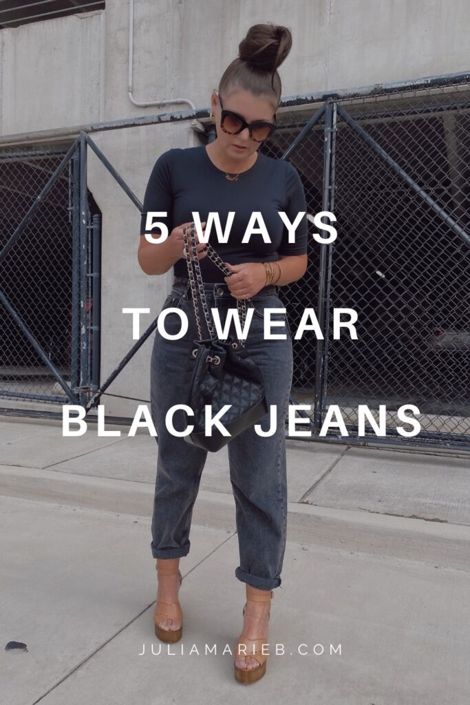 5 BLACK JEANS OUTFIT IDEAS: http://www.juliamarieb.com/2020/08/23/5-ways-to-wear-black-jeans-for-summer-|-the-rule-of-5/ | @julia.marie.b