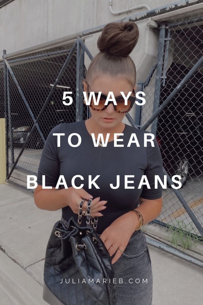 5 BLACK JEANS OUTFIT IDEAS: http://www.juliamarieb.com/2020/08/23/5-ways-to-wear-black-jeans-for-summer-|-the-rule-of-5/ | @julia.marie.b