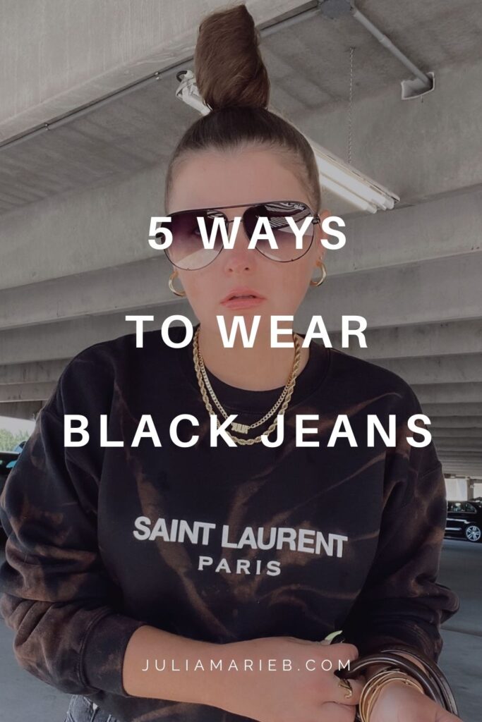 5 BLACK JEANS OUTFIT IDEAS: http://www.juliamarieb.com/2020/08/23/5-ways-to-wear-black-jeans-for-summer-|-the-rule-of-5/ | @julia.marie.b