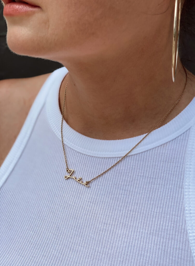BEST NAME NECKLACES FOR SUMMER: http://www.juliamarieb.com/2021/05/19/sjm-summer-collection/. @julia.marie.b