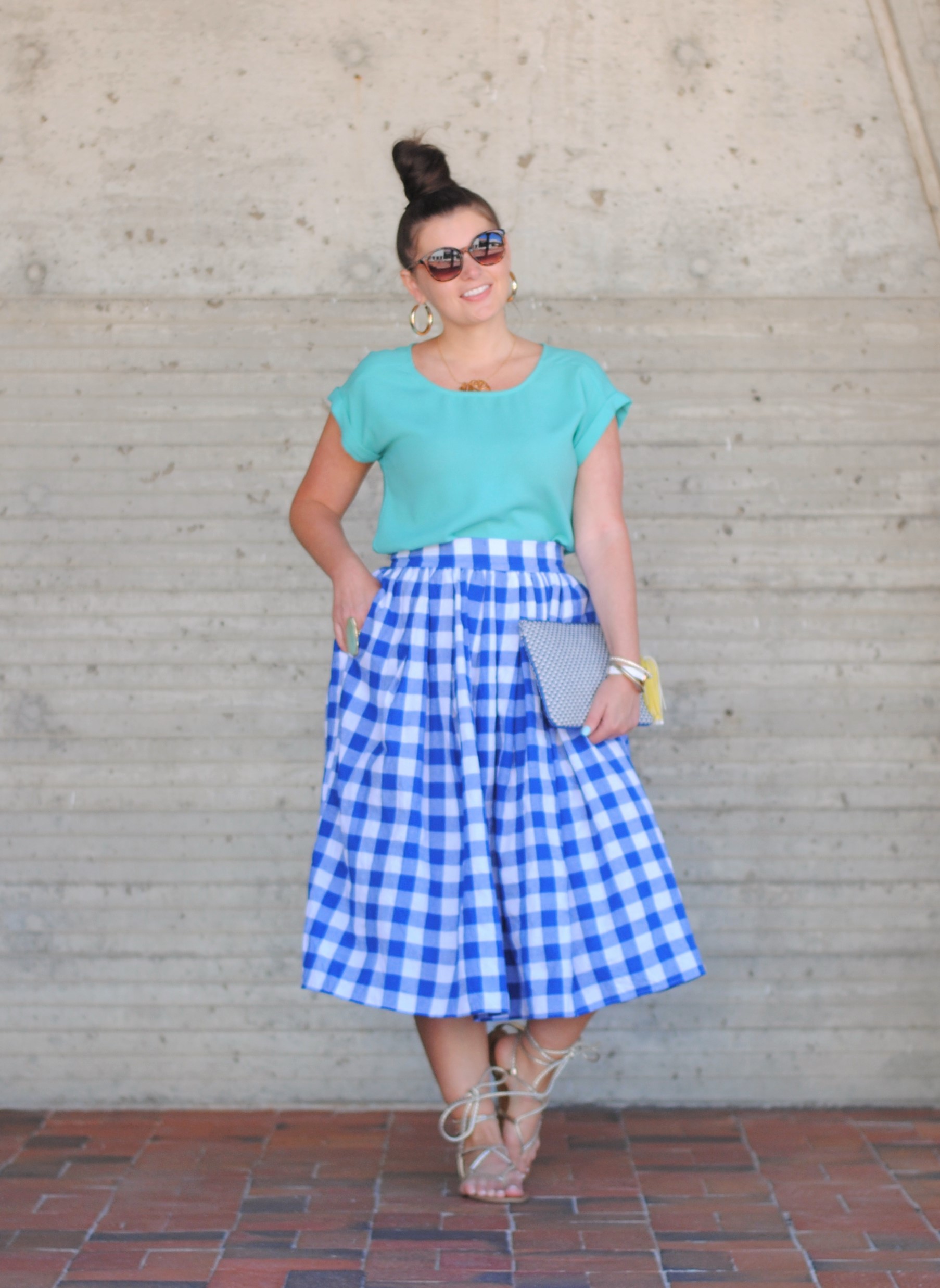 The Rule of 5: 1 Gingham Midi Skirt Styled 5 Different Ways