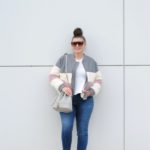 Teddy Bear Bomber Jacket and Blush Vans