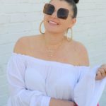 Summer Fashion: White OTS Top and Distressed Denim @julia.marie.b