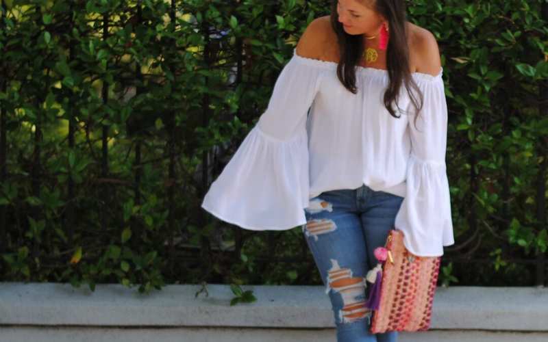 Summer Trend: Romantic Off The Shoulder Top. Don’t Forget The Bell Sleeves.