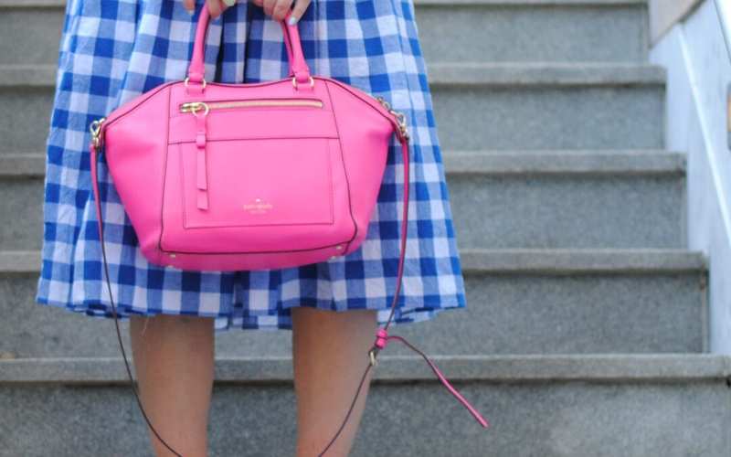 Blue Stripe on Blue Gingham Shein Skirt