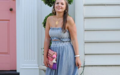 Charleston Charm: Gingham Skirt Set Perfect for Hot Humid Weather