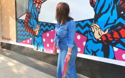 CASUAL CHIC: DENIM MIDI PENCIL SKIRT